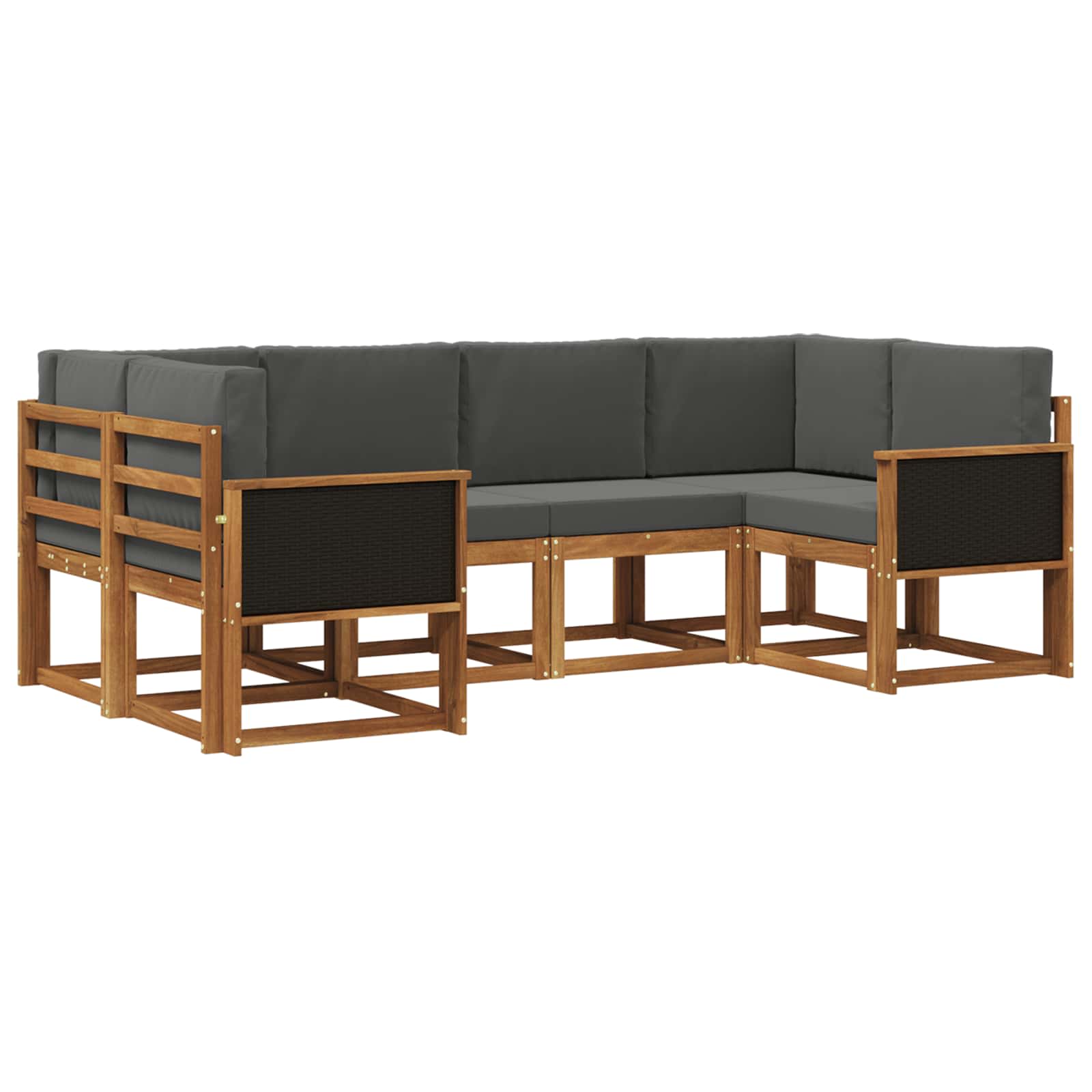Ensemble de canapés d'extérieur 6 pcs Naturel et Anthracite - XIOS