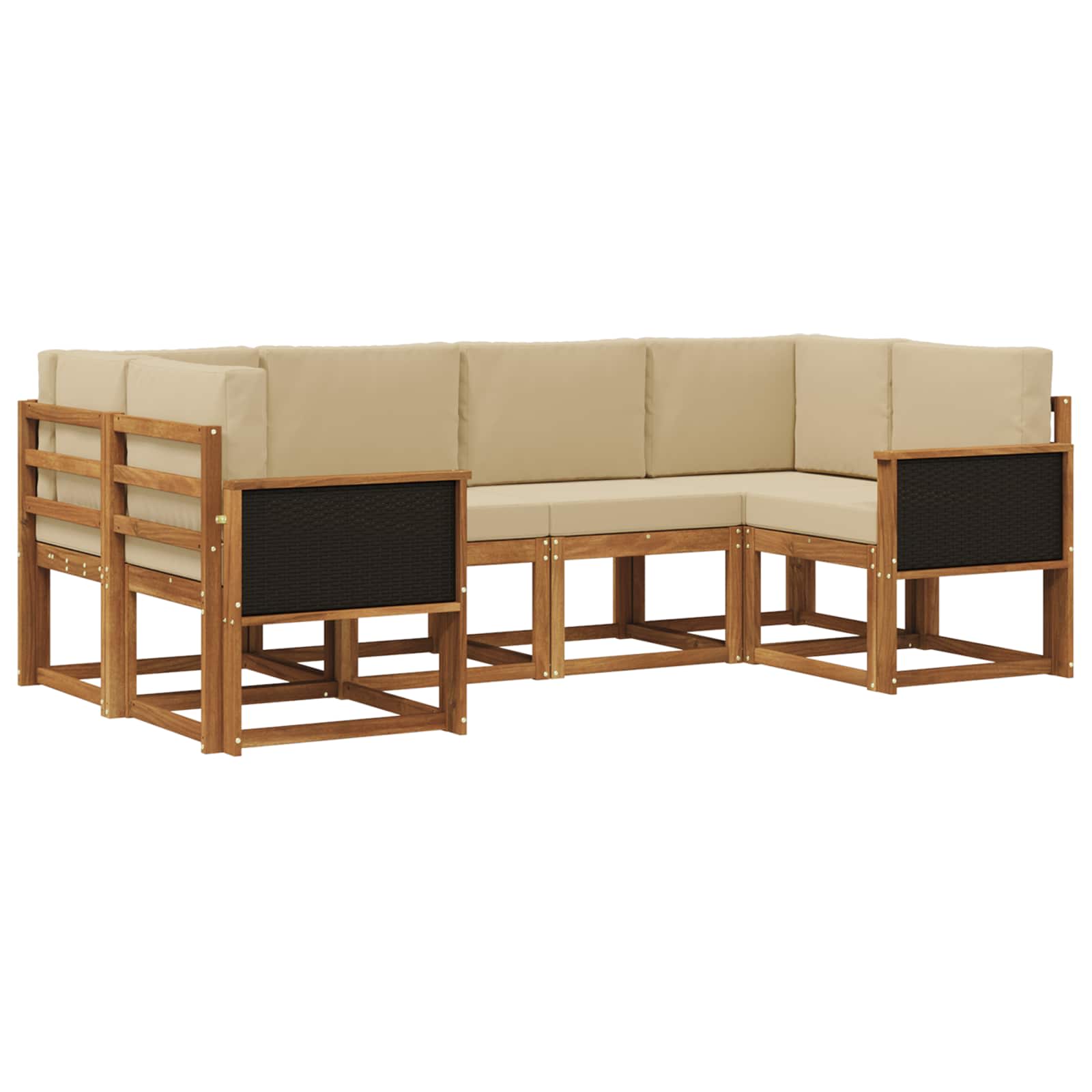 Ensemble de canapés d'extérieur 6 pcs Naturel et Beige - XIOS