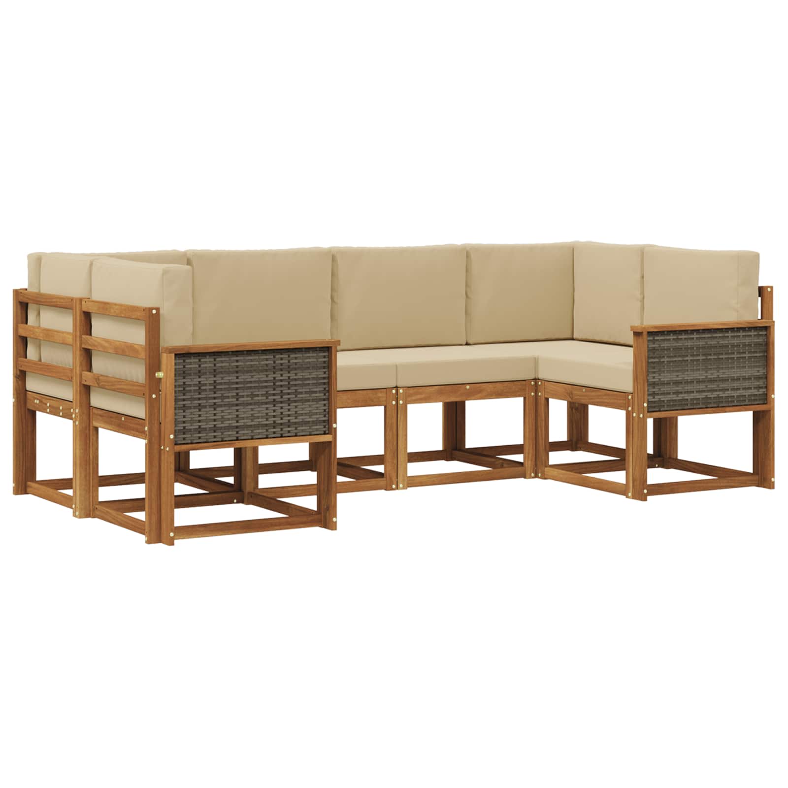 Ensemble de canapés d'extérieur 6 pcs Naturel et Beige - XIOS