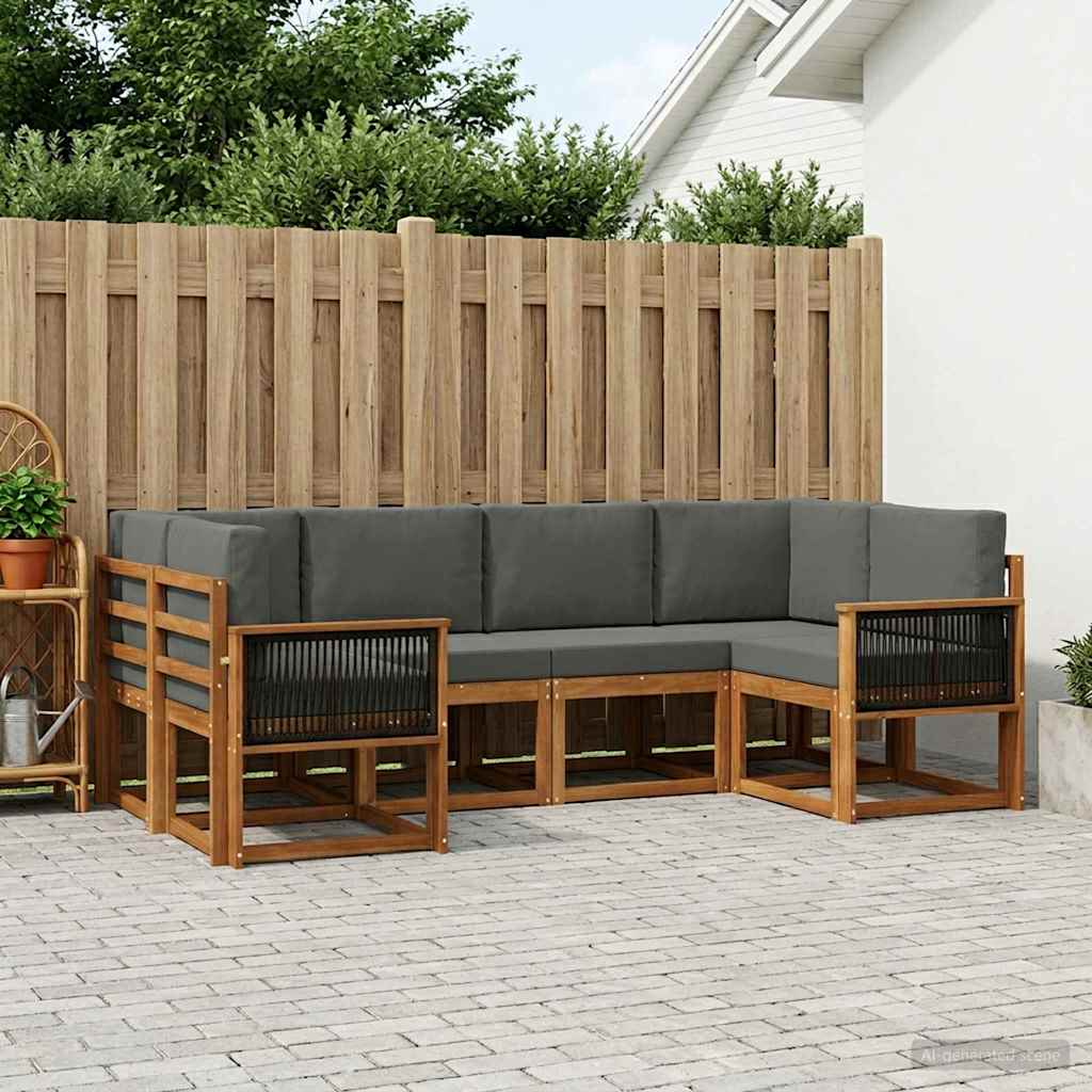 Ensemble de canapés d'extérieur 6 pcs Naturel et Anthracite - XIOS
