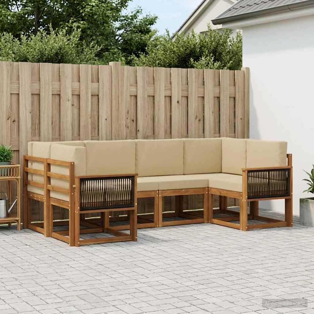Ensemble de canapés d'extérieur 6 pcs Naturel et Beige - XIOS