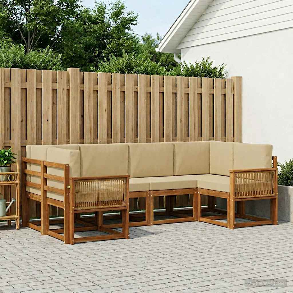 Ensemble de canapés d'extérieur 6 pcs Naturel et Beige - XIOS