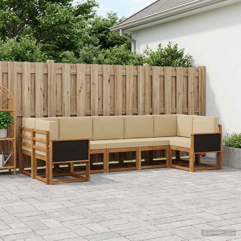Ensemble de canapés d'extérieur 7 pcs Naturel et Beige - XIOS