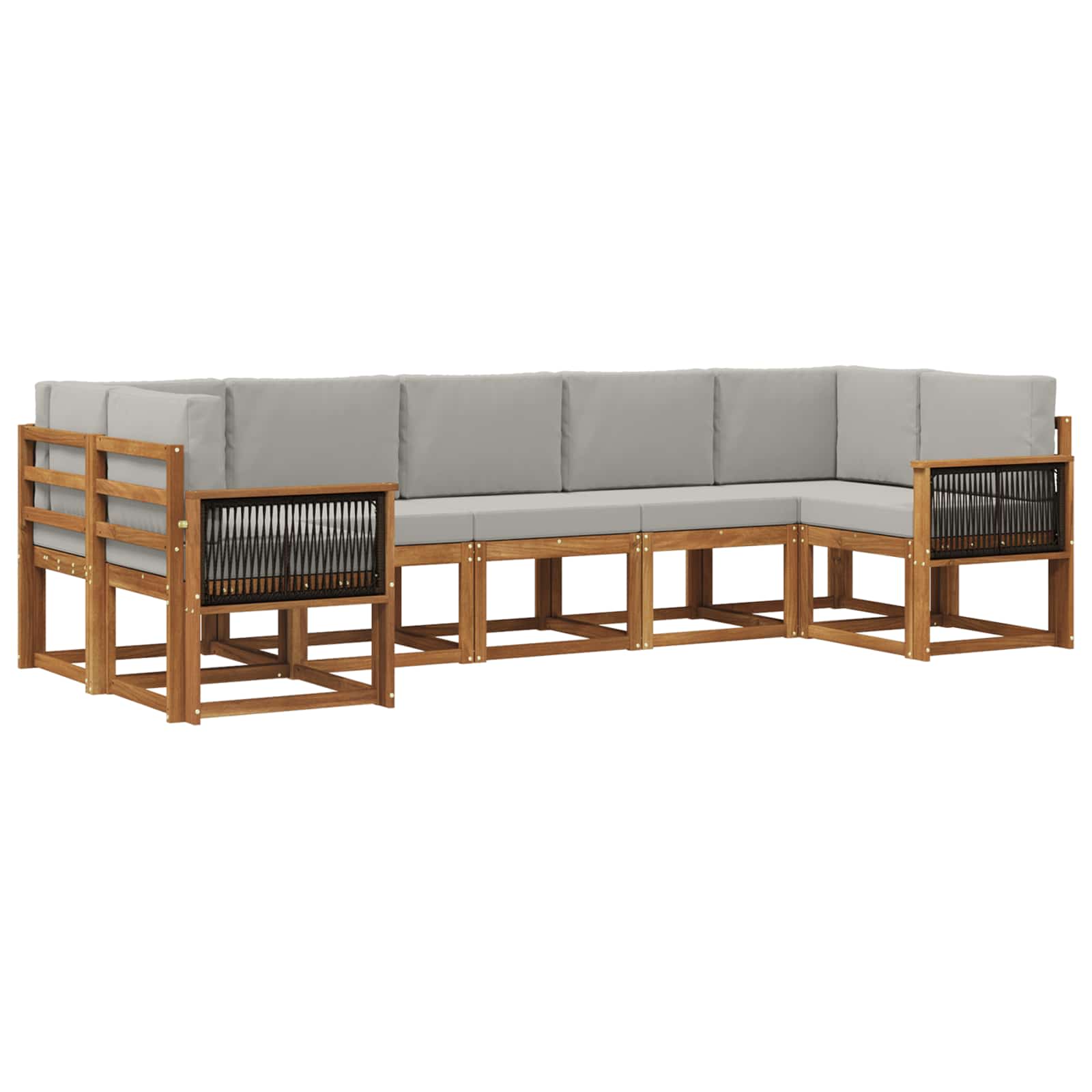 Ensemble de canapés d'extérieur 7 pcs Naturel et gris clair - XIOS