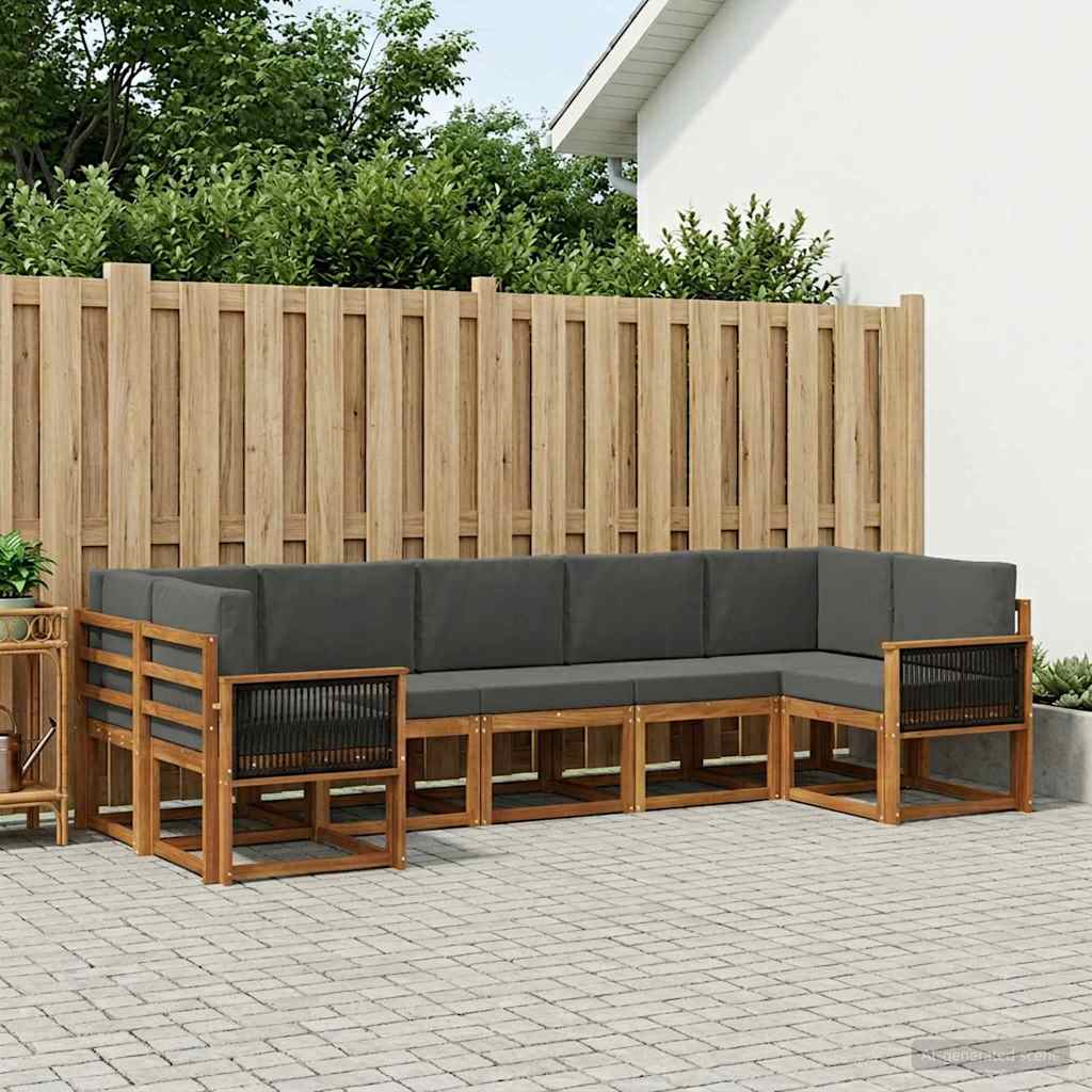 Ensemble de canapés d'extérieur 7 pcs Naturel et Anthracite - XIOS