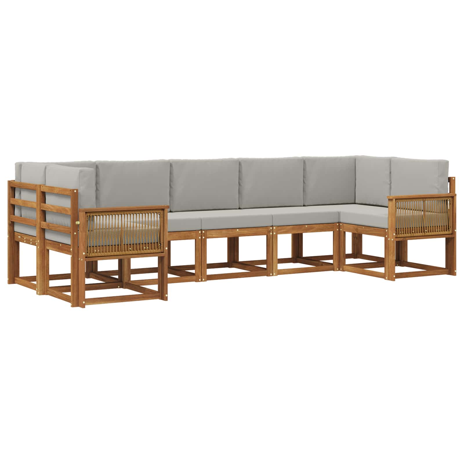 Ensemble de canapés d'extérieur 7 pcs Naturel et gris clair - XIOS