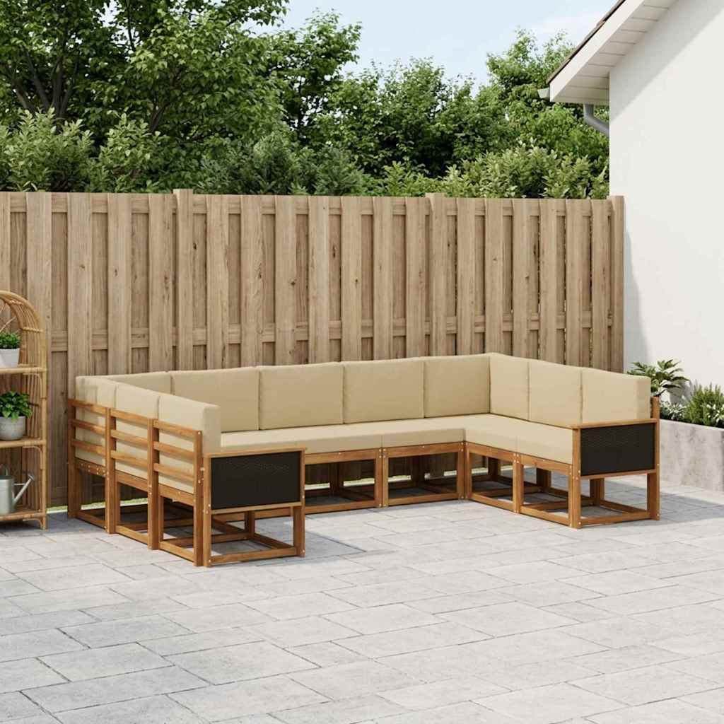 Ensemble de canapés d'extérieur 9 pcs Naturel et Beige - XIOS