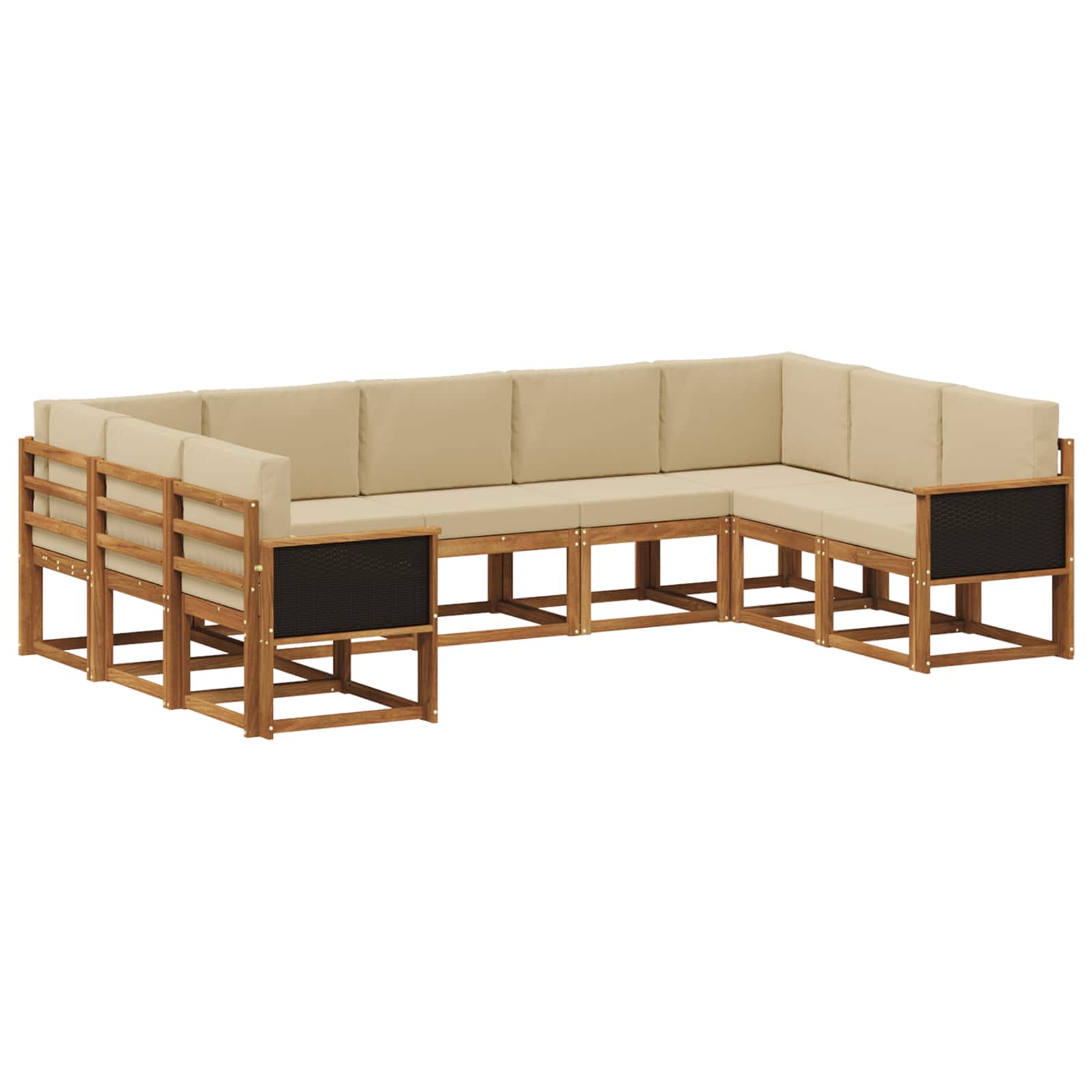 Ensemble de canapés d'extérieur 9 pcs Naturel et Beige - XIOS