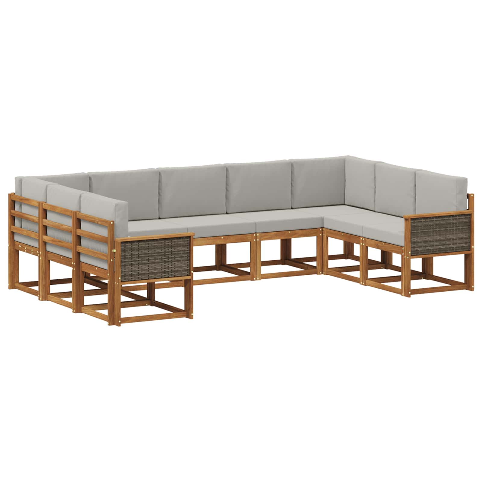 Ensemble de canapés d'extérieur 9 pcs Naturel et gris clair - XIOS