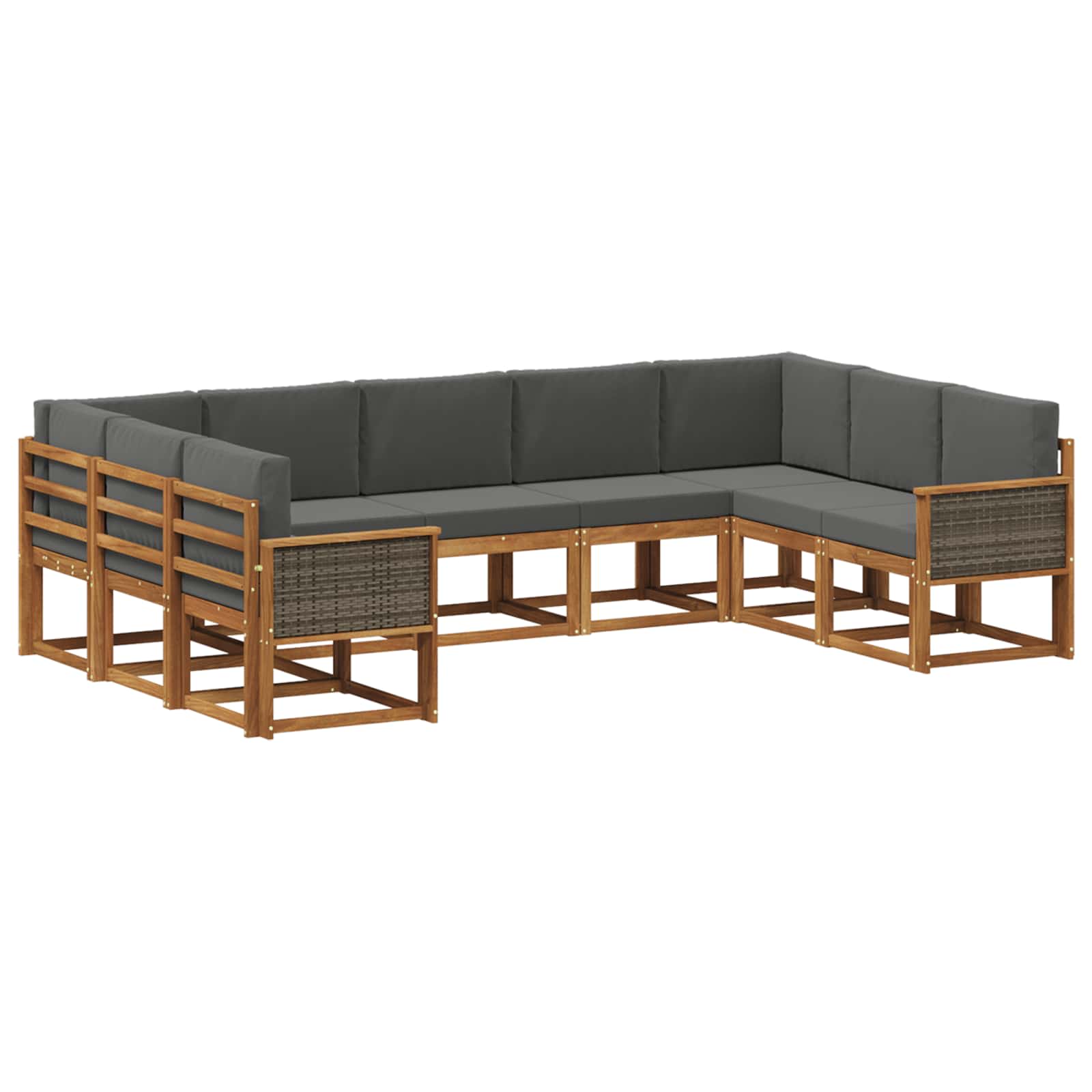 Ensemble de canapés d'extérieur 9 pcs Naturel et Anthracite - XIOS