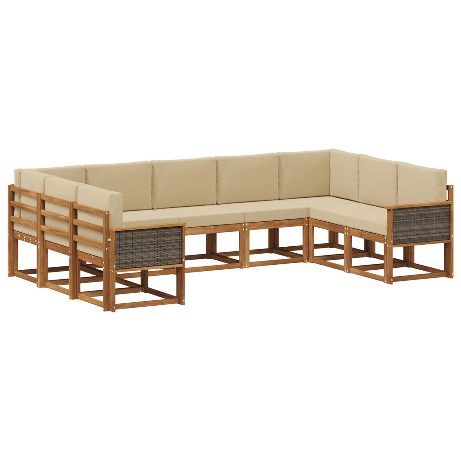 Ensemble de canapés d'extérieur 9 pcs Naturel et Beige - XIOS