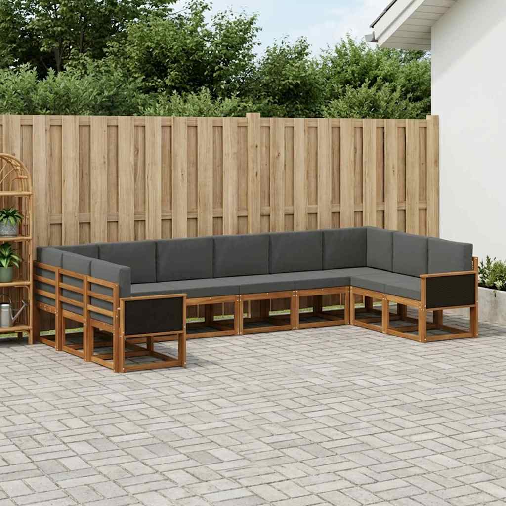 Ensemble de canapés d'extérieur 10 pcs Naturel et Anthracite - XIOS