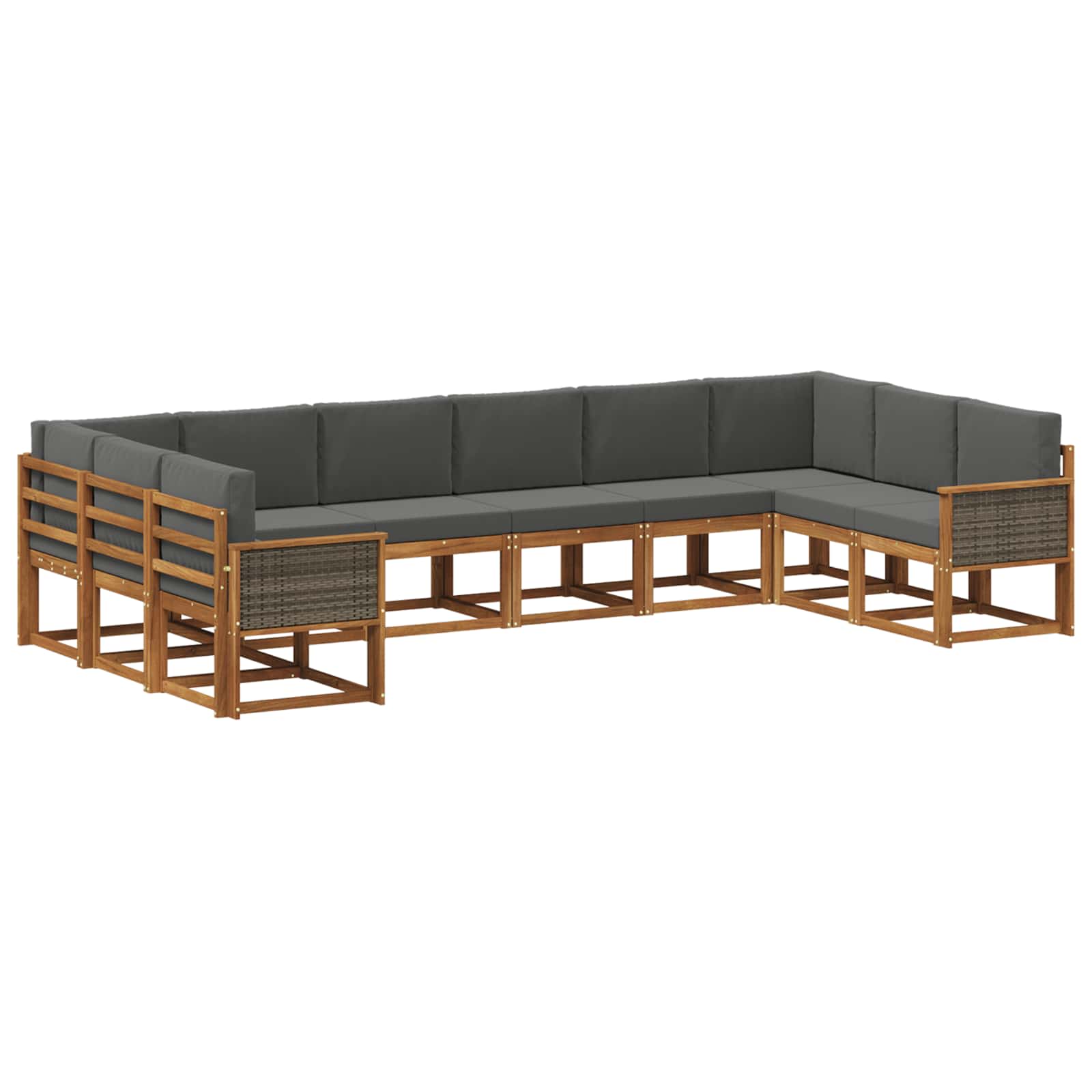 Ensemble de canapés d'extérieur 10 pcs Naturel et Anthracite - XIOS