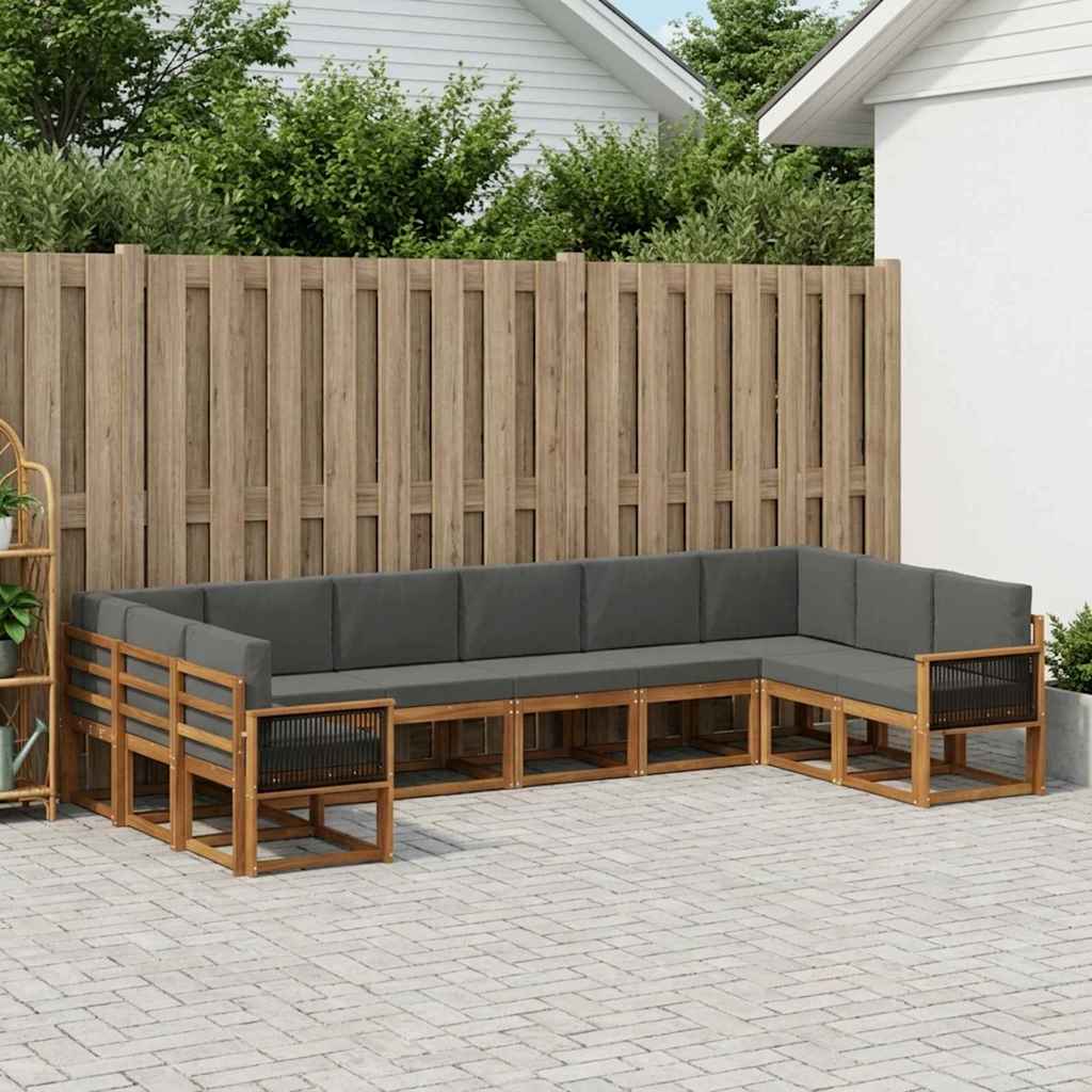 Ensemble de canapés d'extérieur 10 pcs Naturel et Anthracite - XIOS
