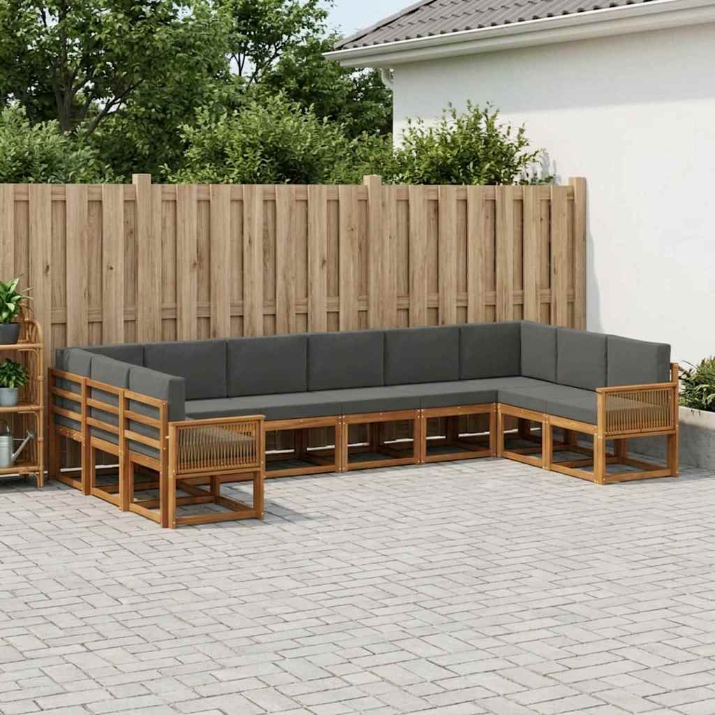 Ensemble de canapés d'extérieur 10 pcs Naturel et Anthracite - XIOS