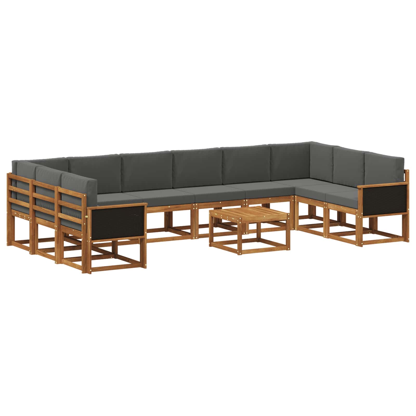 Ensemble de canapés d'extérieur 11 pcs Naturel et Anthracite - XIOS