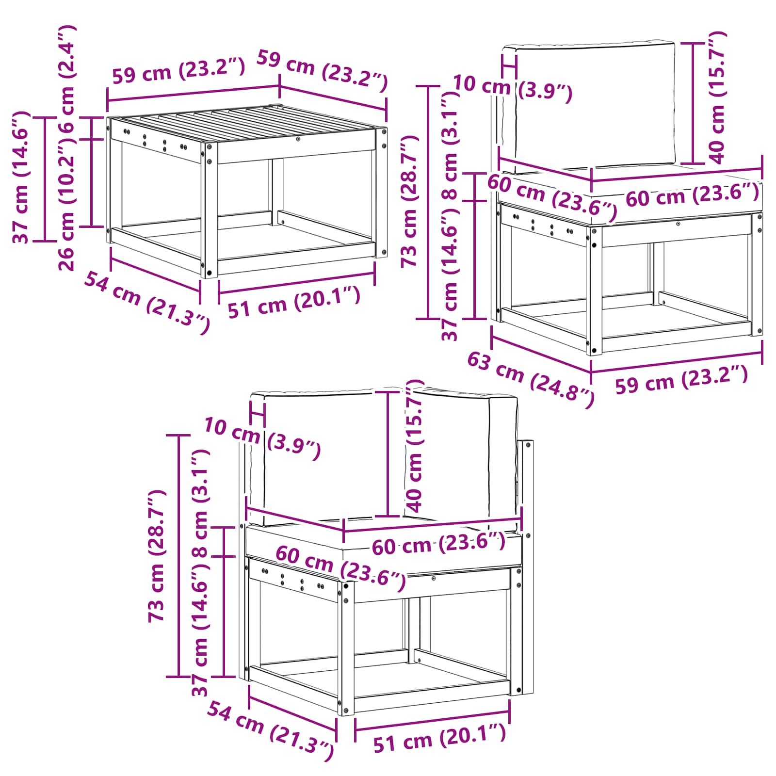 Ensemble de canapés d'extérieur 11 pcs Naturel et Beige - XIOS