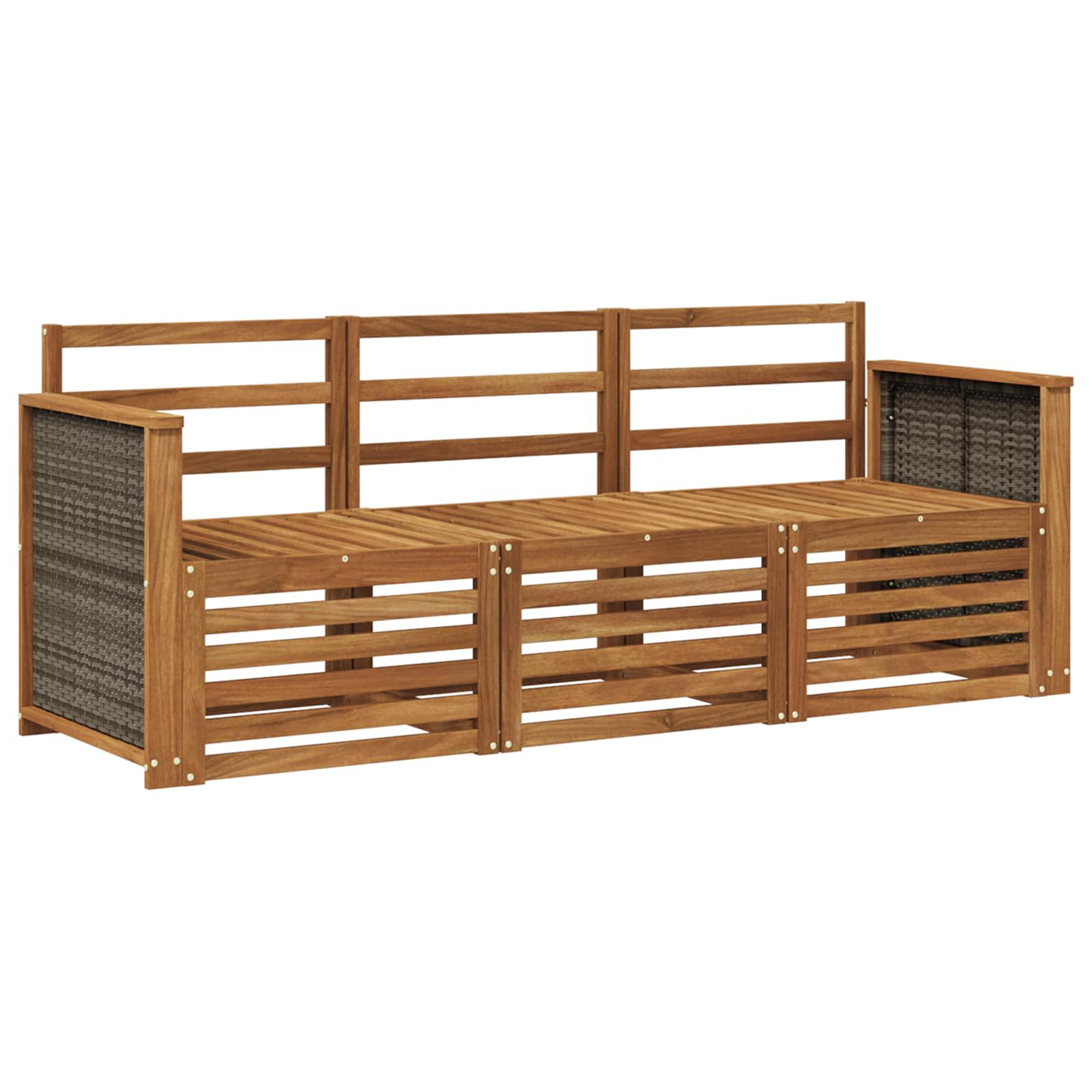 Ensembles de canapés 3 pc Bois d'Acacia Massif