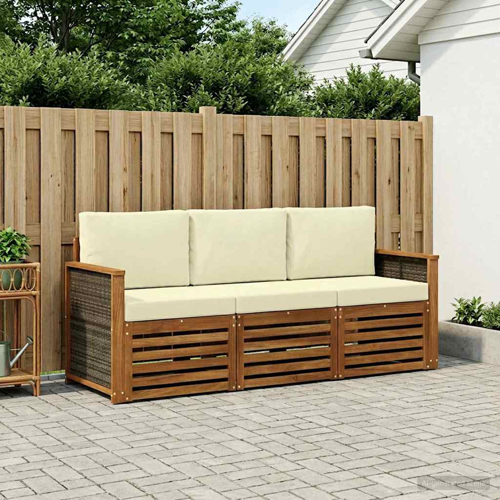 Ensembles de canapés 3 pc Bois d'Acacia Massif