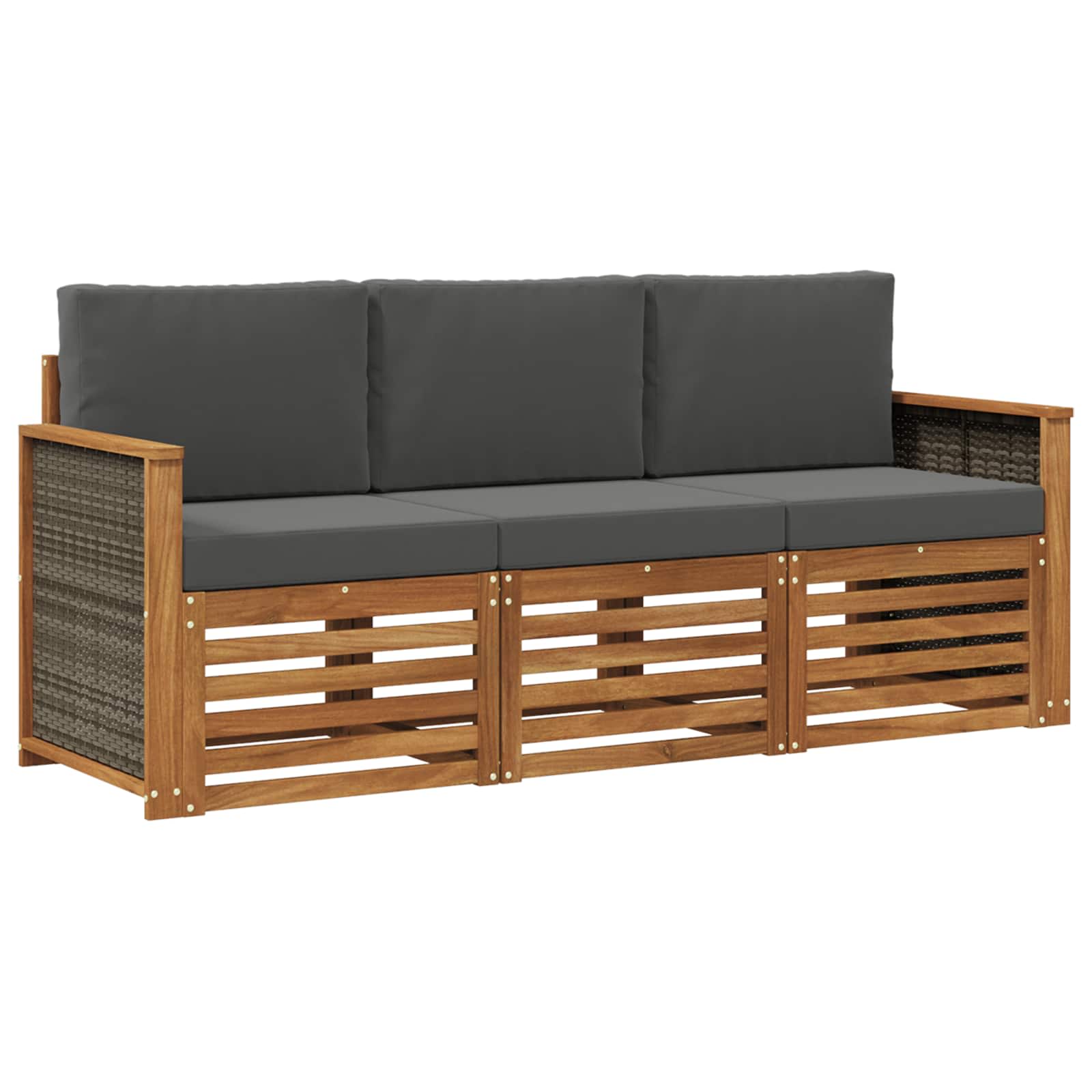 Ensembles de canapés avec coussin 3 pcs Bois d'Acacia Massif - XIOS