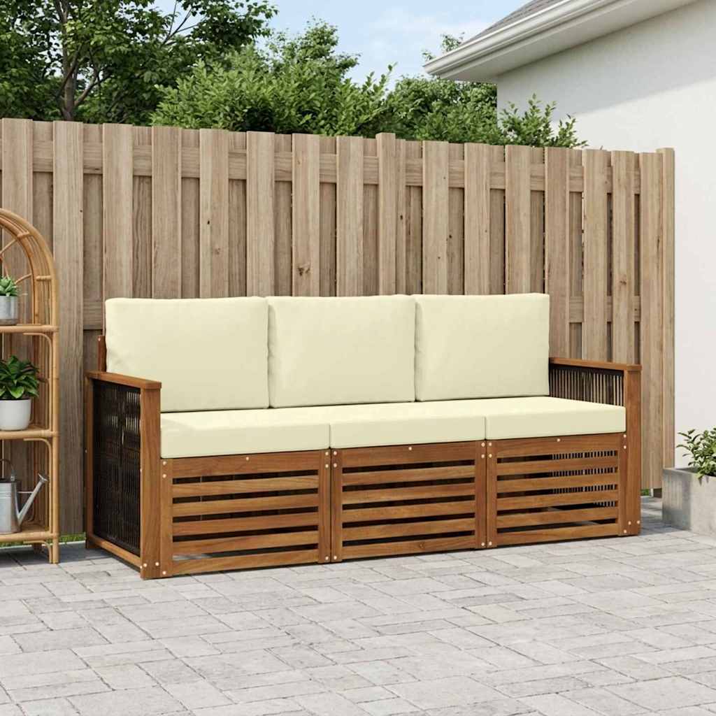 Ensembles de canapés avec coussin 3 pcs Bois d'Acacia Massif - XIOS