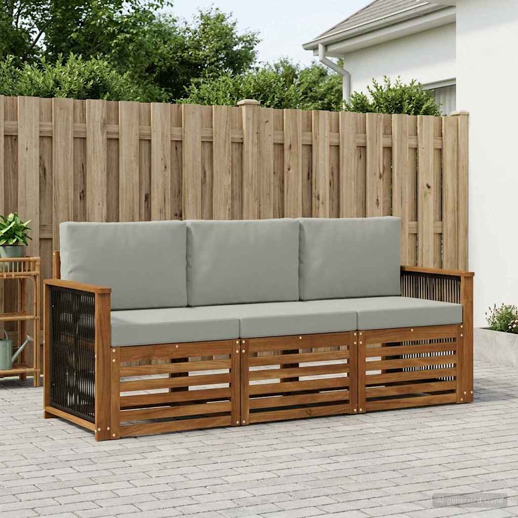Ensembles de canapés avec coussin 3 pcs Bois d'Acacia Massif - XIOS