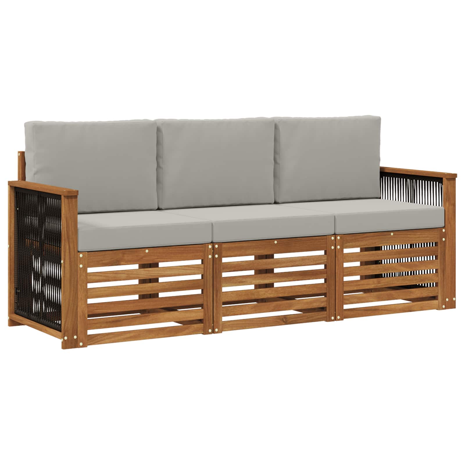 Ensembles de canapés avec coussin 3 pcs Bois d'Acacia Massif - XIOS