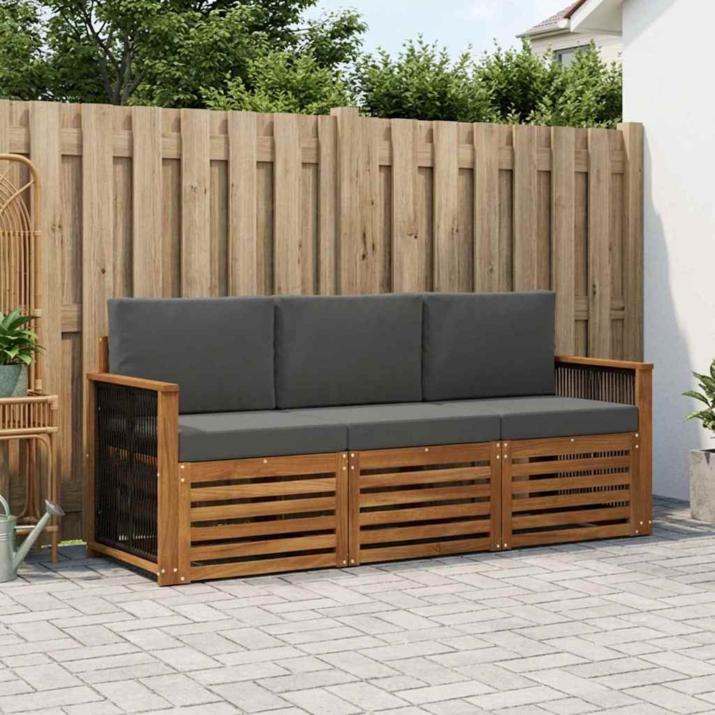 Ensembles de canapés avec coussin 3 pcs Bois d'Acacia Massif - XIOS