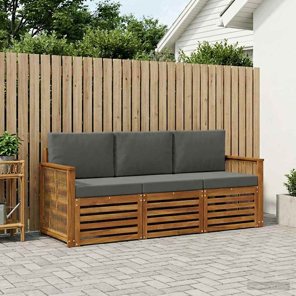 Ensembles de canapés avec coussin 3 pcs Bois d'Acacia Massif - XIOS