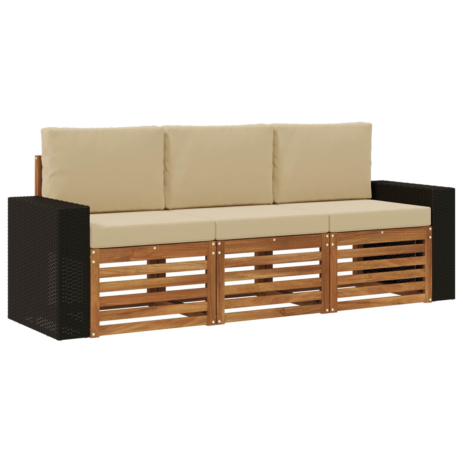 Ensembles de canapés avec coussin 3 pcs Bois d'Acacia Massif - XIOS
