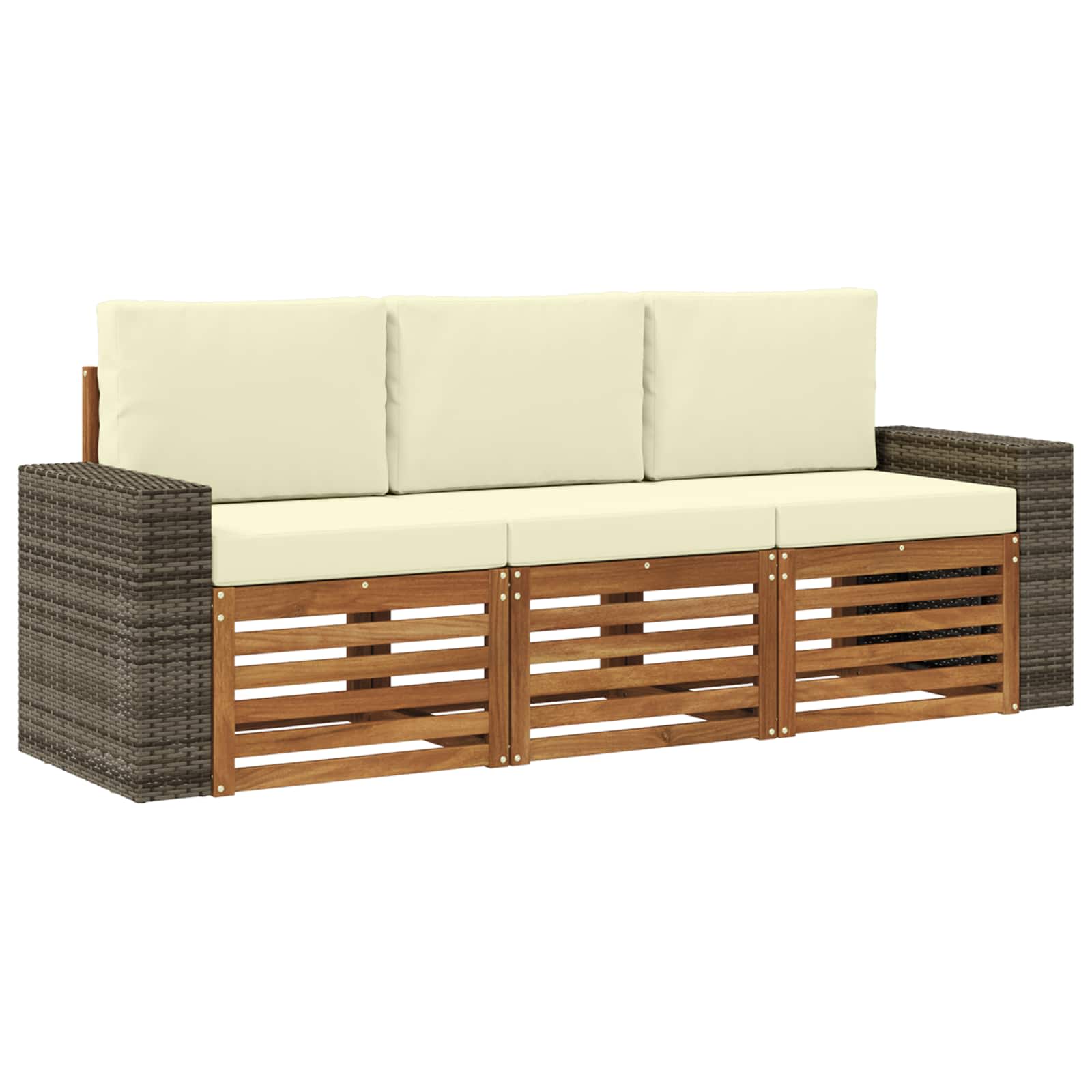 Ensembles de canapés avec coussin 3 pcs Bois d'Acacia Massif - XIOS