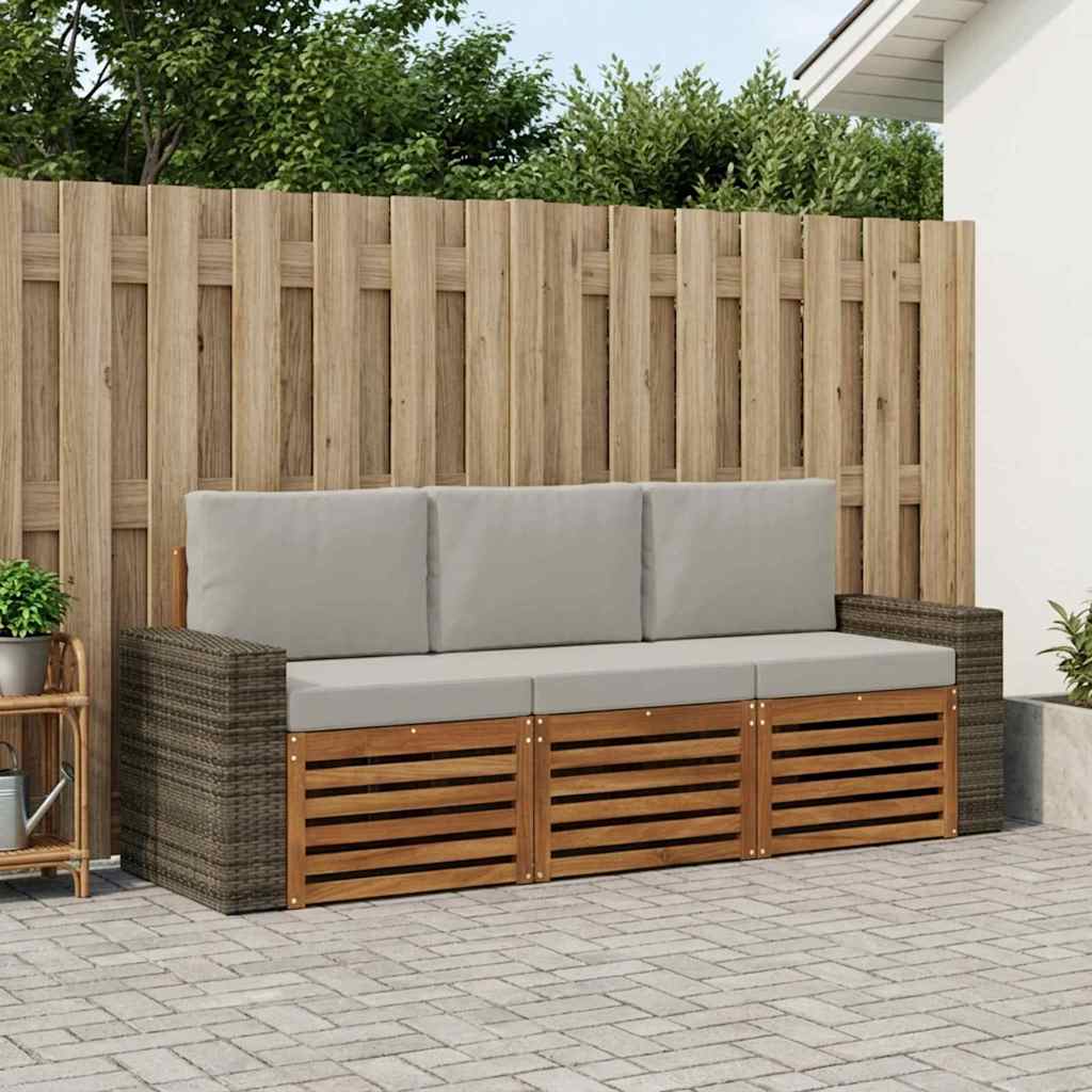 Ensembles de canapés avec coussin 3 pcs Bois d'Acacia Massif - XIOS