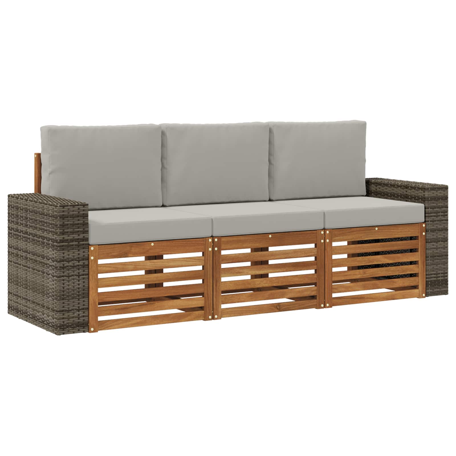 Ensembles de canapés avec coussin 3 pcs Bois d'Acacia Massif - XIOS