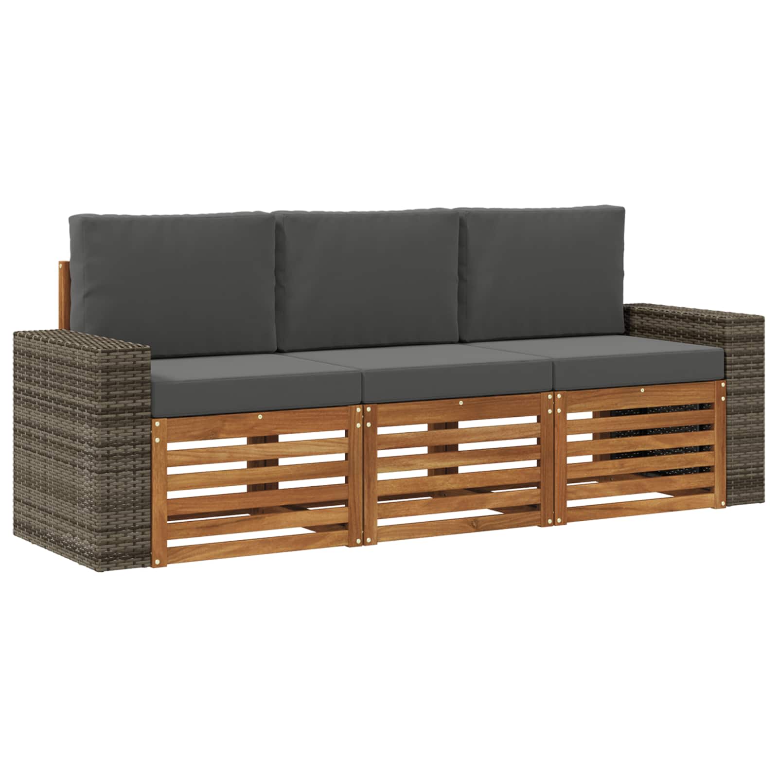Ensembles de canapés avec coussin 3 pcs Bois d'Acacia Massif - XIOS