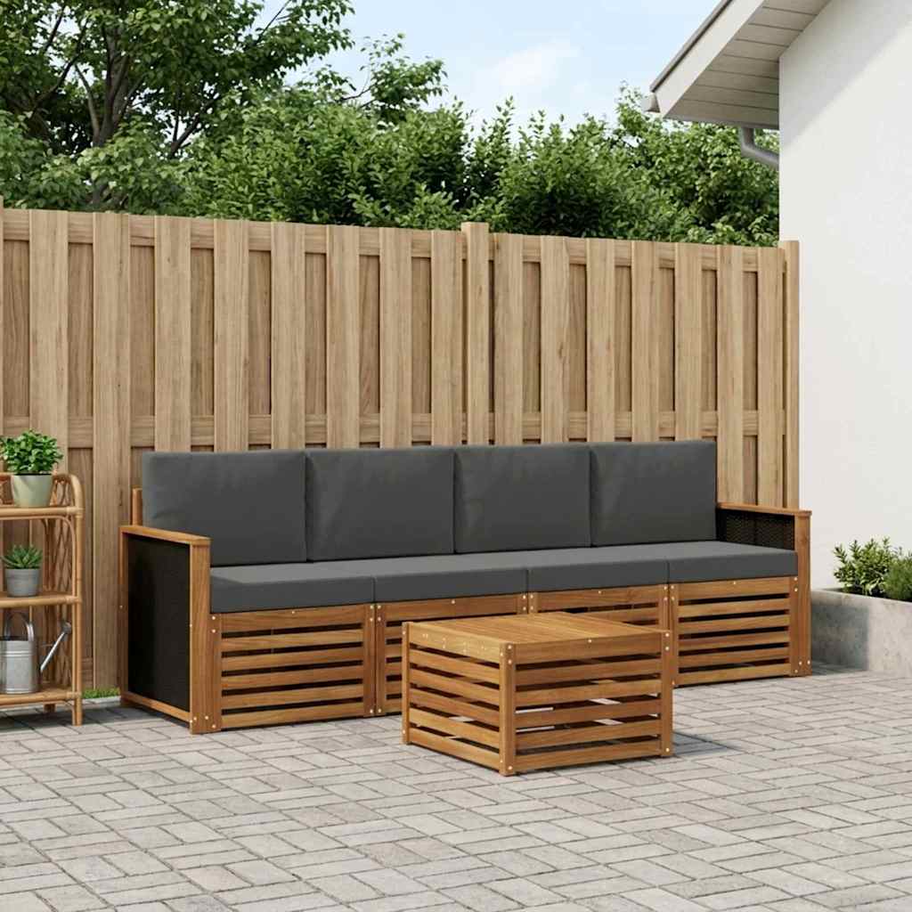 Ensemble de canapés d'extérieur 5 pcs Naturel et Anthracite - XIOS