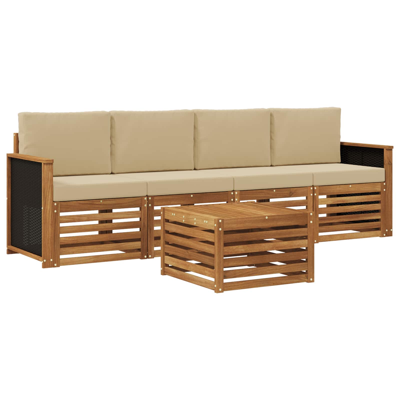 Ensemble de canapés d'extérieur 5 pcs Naturel et Beige - XIOS