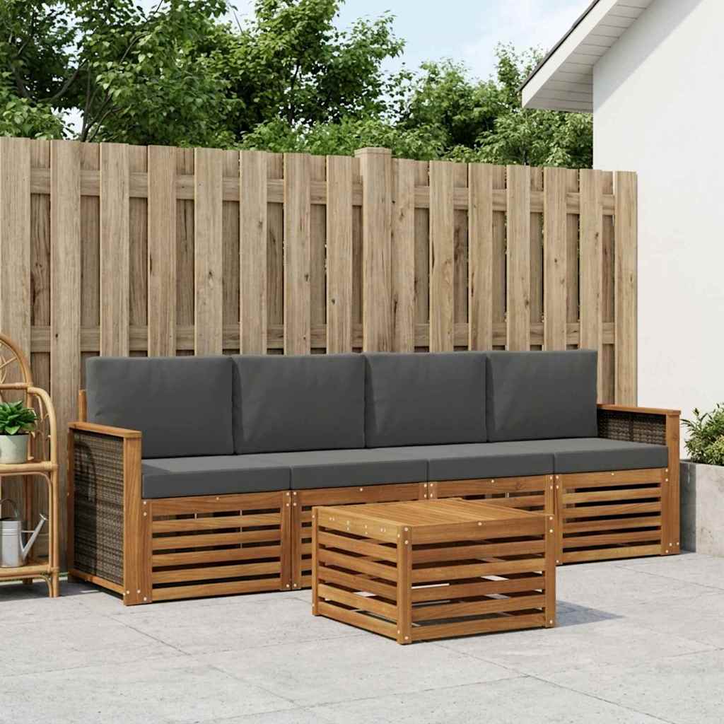 Ensemble de canapés d'extérieur 5 pcs Naturel et Anthracite - XIOS