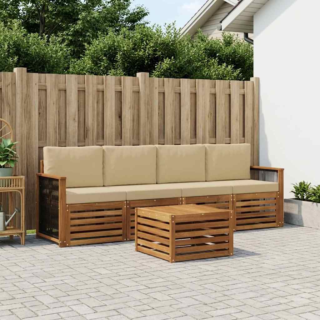 Ensemble de canapés d'extérieur 5 pcs Naturel et Beige - XIOS