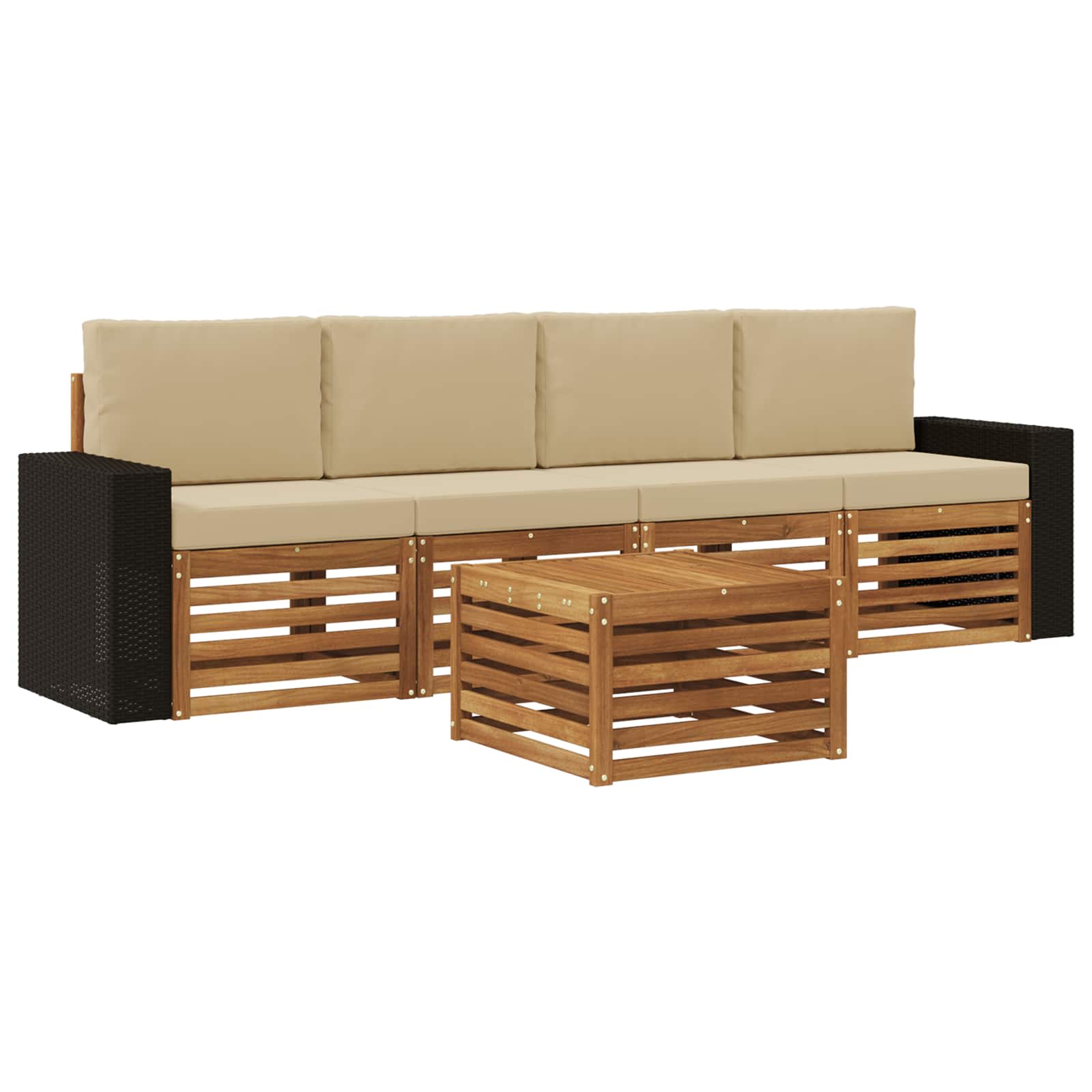 Ensemble de canapés d'extérieur 5 pcs Naturel et Beige - XIOS