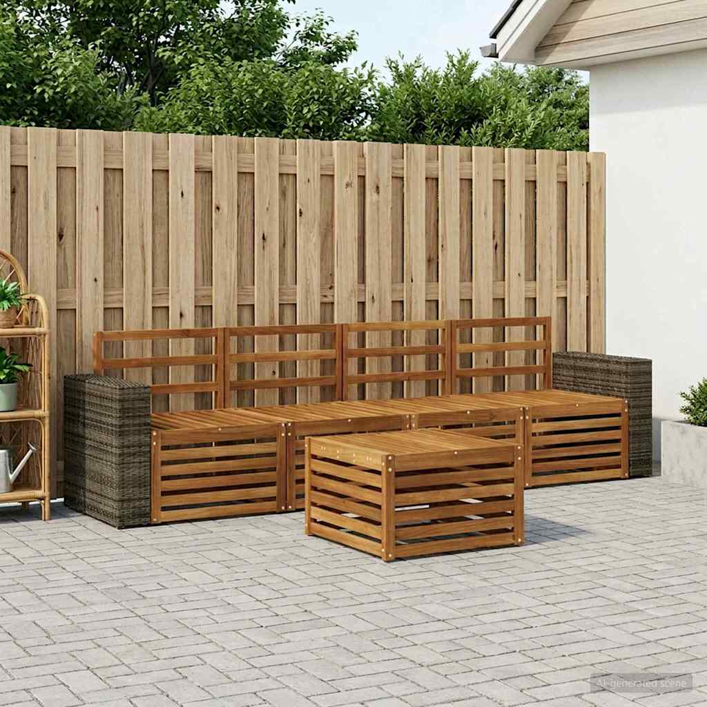 Ensemble de canapés d'extérieur 5 pcs Naturel - XIOS