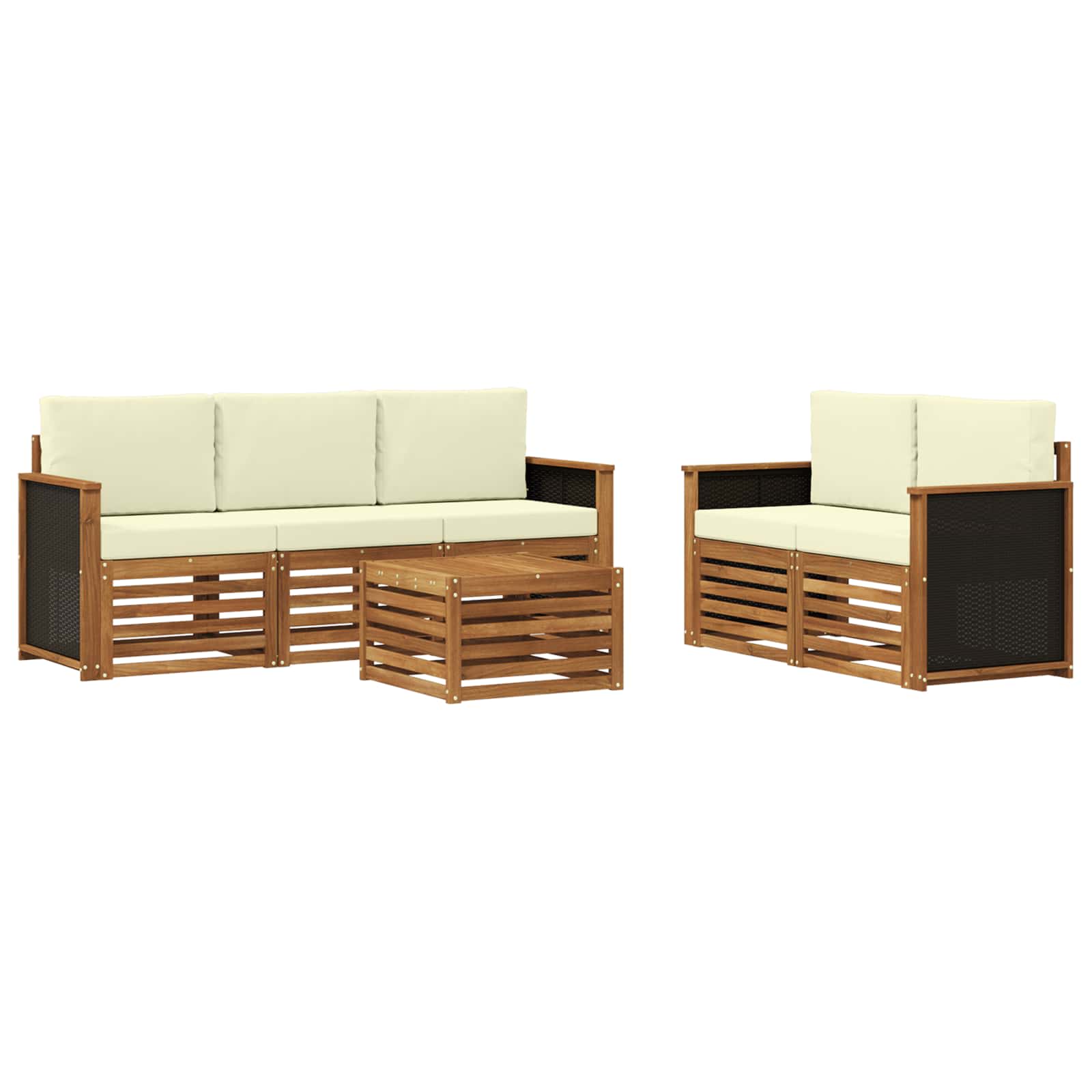 Ensembles de canapés avec coussin 6 pcs Bois d'Acacia Massif - XIOS