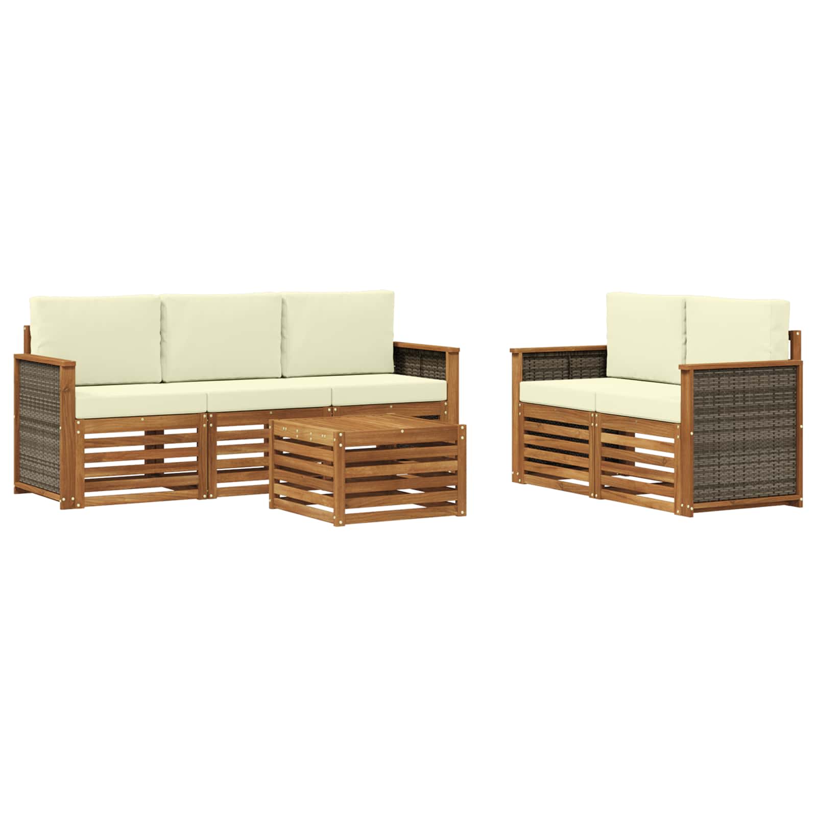 Ensembles de canapés 6 pcs Bois d'Acacia Massif - XIOS