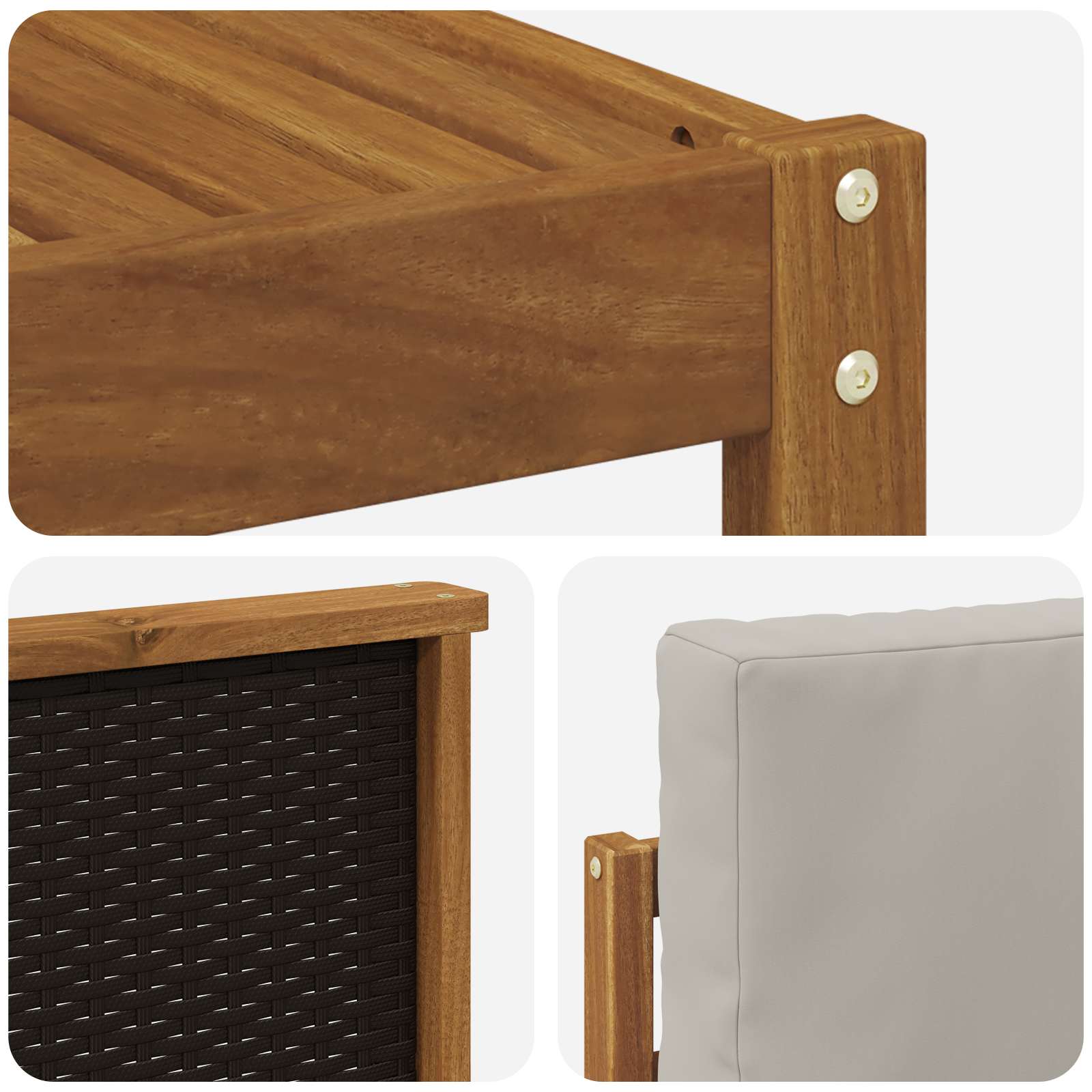 Ensemble de canapés d'extérieur 7 pcs Naturel et gris clair - XIOS