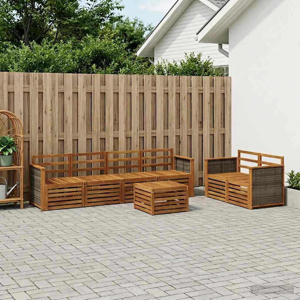 Ensemble de canapés d'extérieur 7 pcs Naturel - XIOS