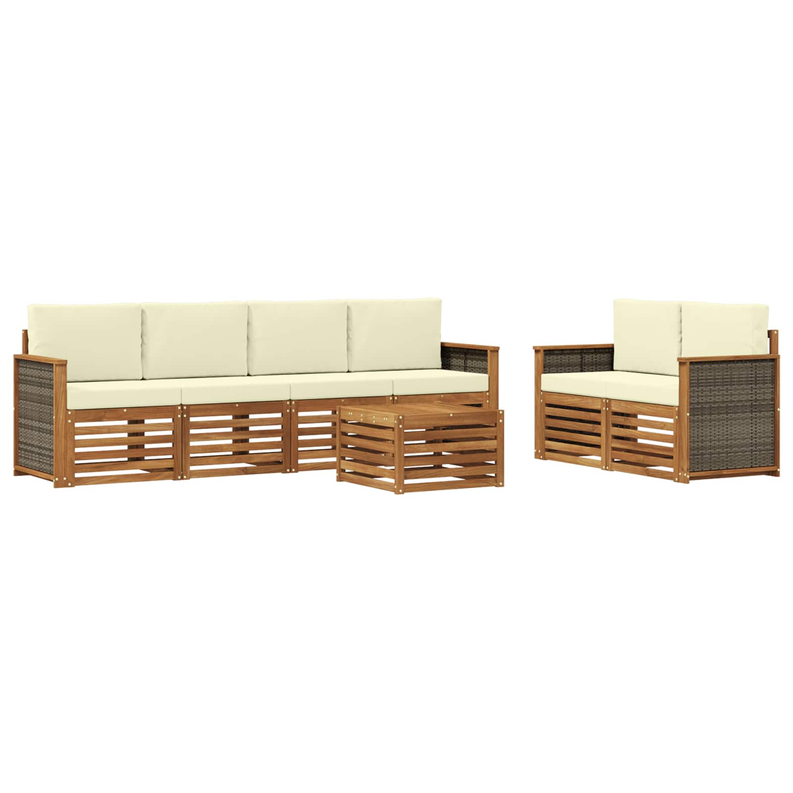 Ensemble de canapés d'extérieur 7 pcs Naturel et Crème - XIOS