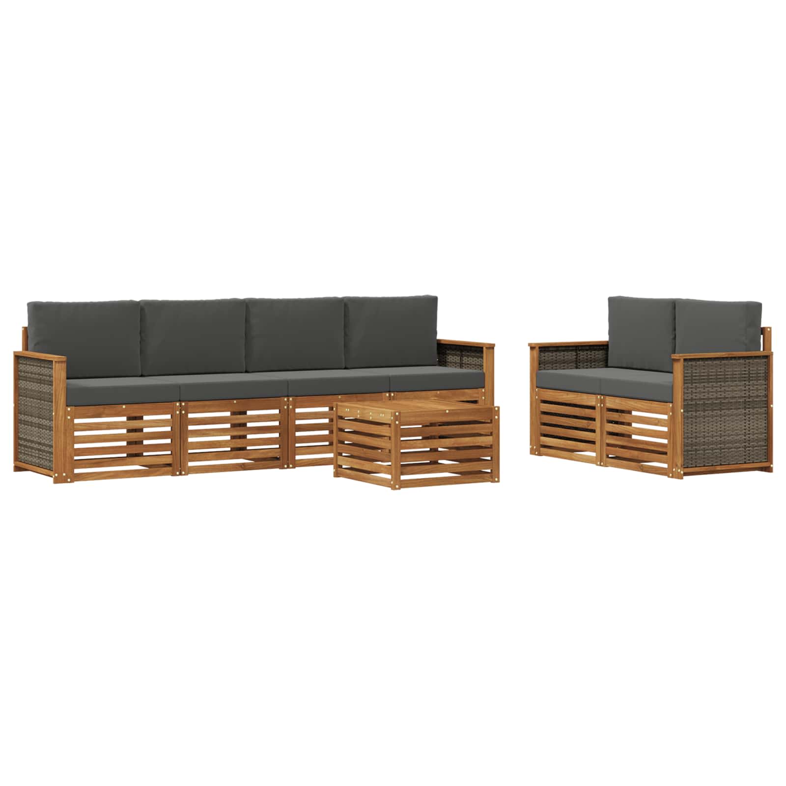 Ensemble de canapés d'extérieur 7 pcs Naturel et Anthracite - XIOS
