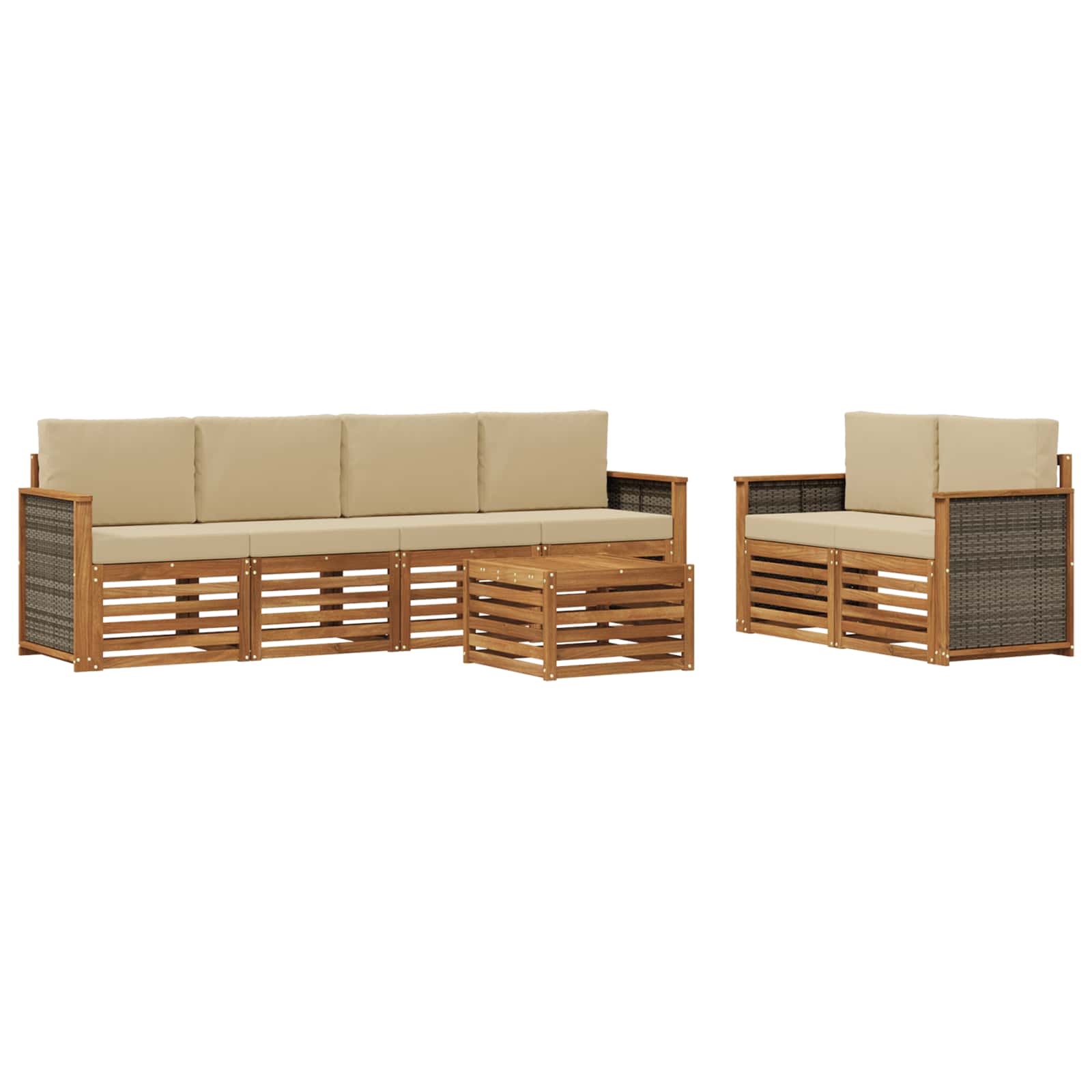 Ensemble de canapés d'extérieur 7 pcs Naturel et Beige - XIOS