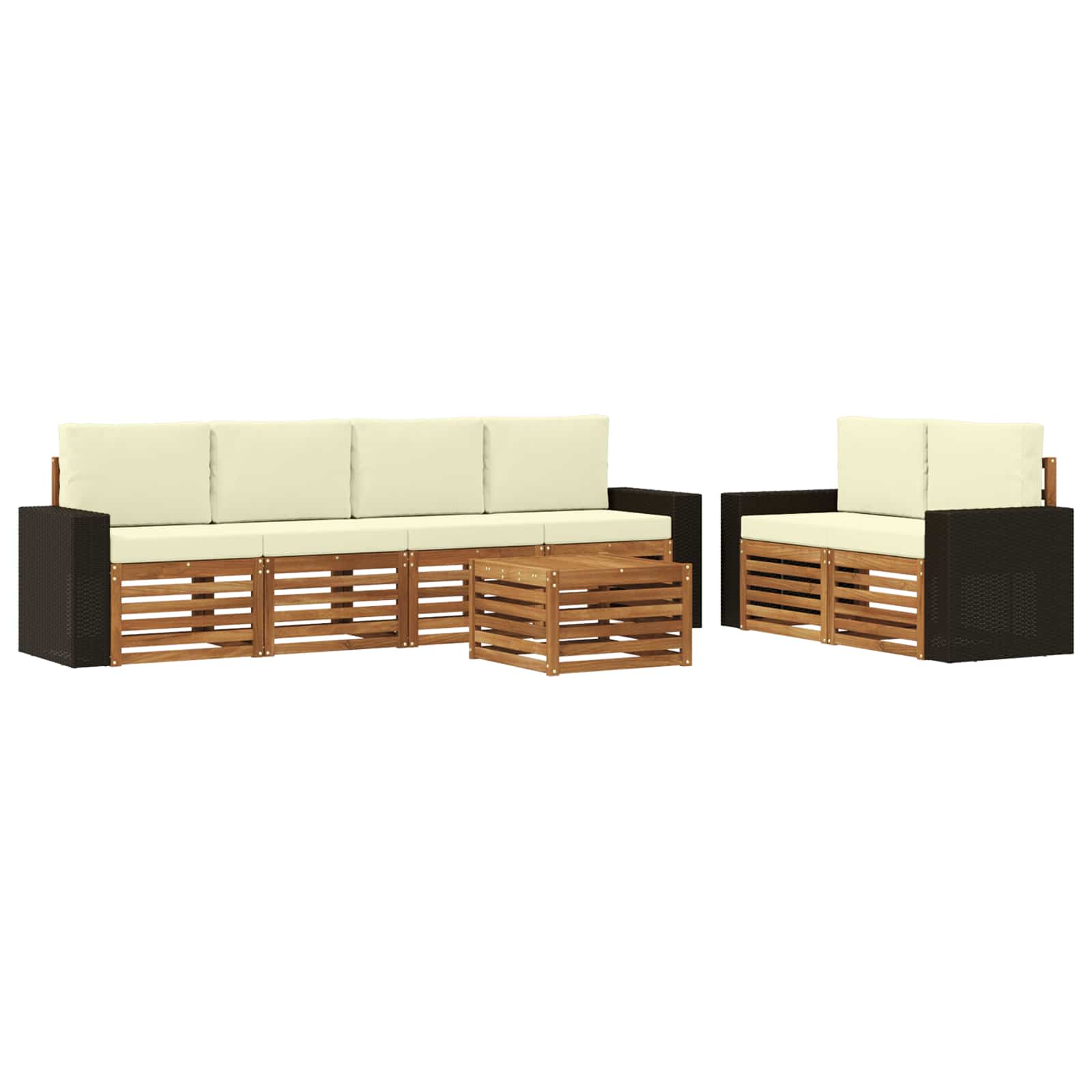 Ensemble de canapés d'extérieur 7 pcs Naturel et Crème - XIOS