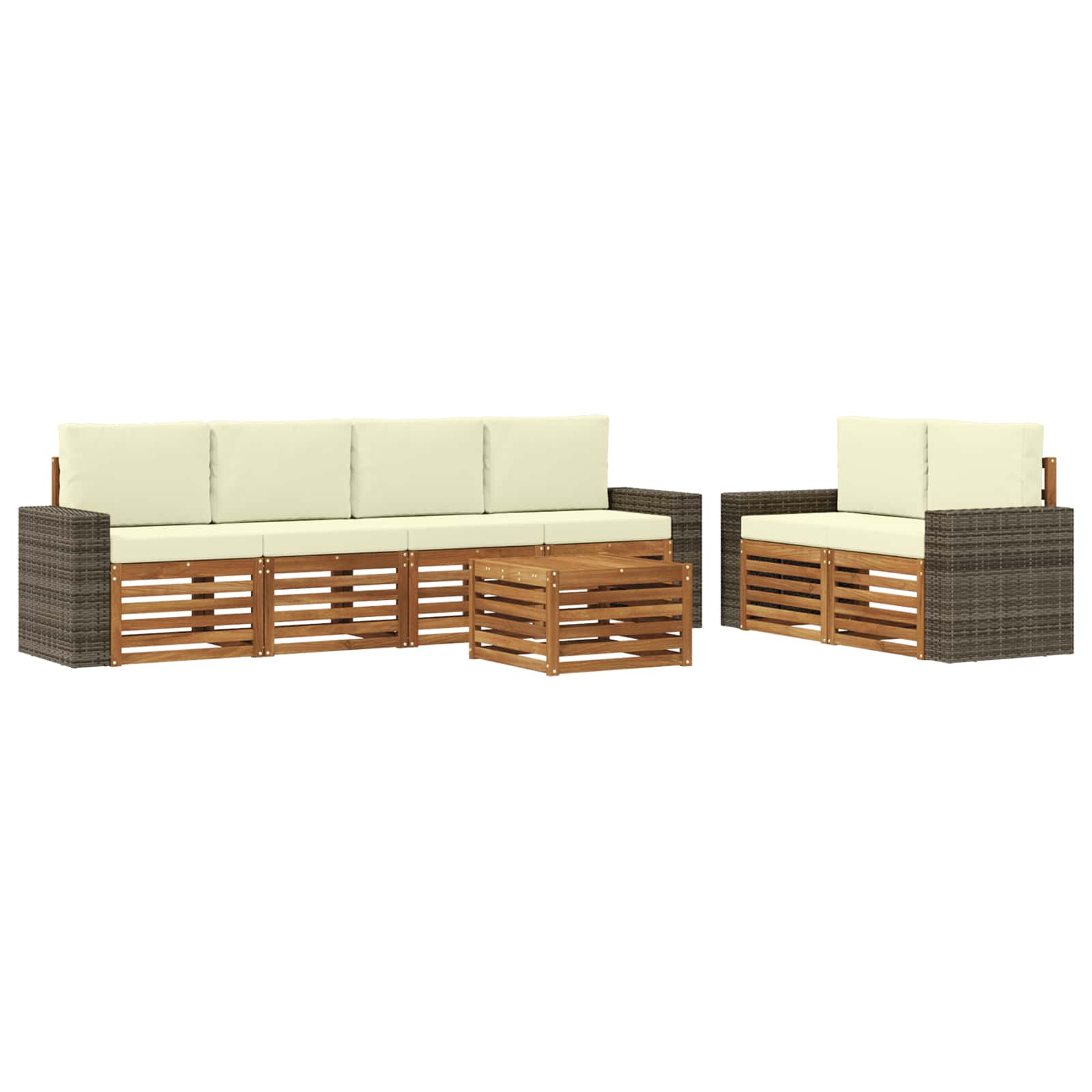 Ensemble de canapés d'extérieur 7 pcs Naturel et Crème - XIOS