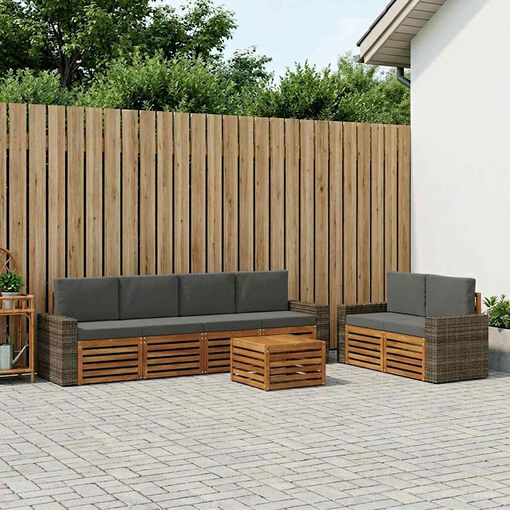 Ensemble de canapés d'extérieur 7 pcs Naturel et Anthracite - XIOS